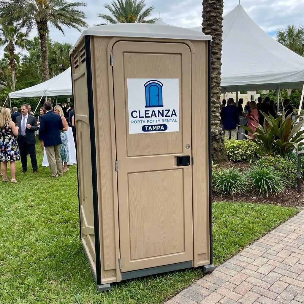 Deluxe Flushable Portable Restroom from Cleanza Porta Potty Rental Tampa